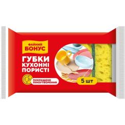 Губки кухонные Бонус Суперпена крупнопористые 5 шт. Фото
