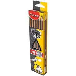 Карандаш графитный Maped BLACK PEPS, HB, с ластиком Фото 1