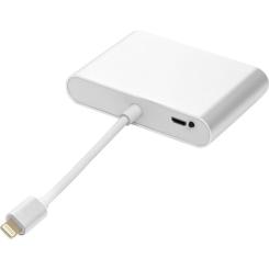 Переходник PowerPlant Lightning (M) to HDMI, VGA, 3.5mм (F) Фото 1