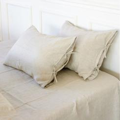 Наволочка MirSon Лен Natural Linen 50х70 Grey sky Фото