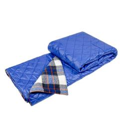 Плед Home Line 4 в 1 клітинка синя 140х190см Фото