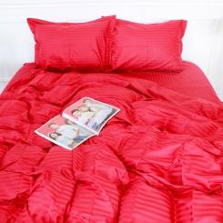 Постельное белье MirSon SatinStripe 30-0018Red 200х220 Евро Фото