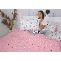 Постельное белье MirSon Бязь 17-0528 Bunnies pink Євро Фото 4