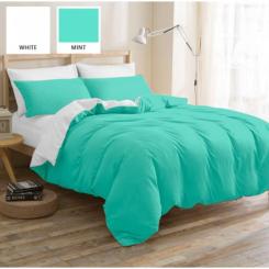 Постельное белье MirSon Бязь Premium White-Mint 200х220 Фото