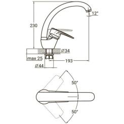 Смеситель AQUATICA ML-4B141C Фото 3