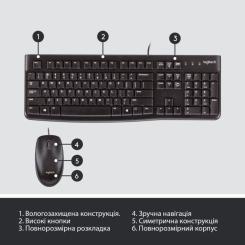Комплект Logitech MK120 USB UA Black Фото 5