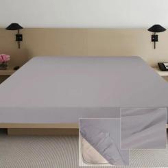 Простынь Ярослав на резинке сатин 08 серый 200х180х20 Фото