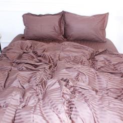 Пододеяльник MirSon Satin Stripe 30-0006 Dark Brown 220х240 см Фото