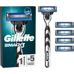 Бритва Gillette Mach3 c 5 сменными картриджами Фото
