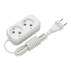 Сетевой удлинитель Electrum C-ES-1783 3.0m, 2 роз, white Фото