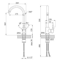 Смеситель Kroner Klassisch-SCH035PVD Фото 8