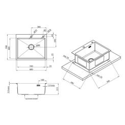 Мойка кухонная Kroner Schwarze-6050HM Фото 7