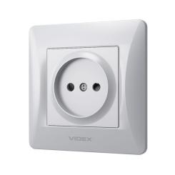 Розетка Videx BINERA 1ая серебр Фото 1