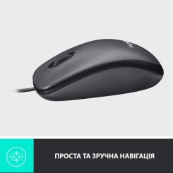 Мышка Logitech M100 USB Black Фото 4