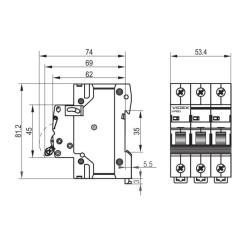 Автоматический выключатель Videx RS6 RESIST 3п 16А 6кА С Фото 3