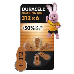 Батарейка Duracell для слуховых аппаратов размер 312, 6 шт. в упаковк Фото