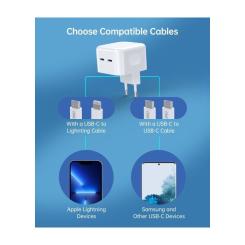 Зарядное устройство Choetech 2xUSB-С 35W PD/QC Фото 3
