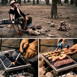 Гриль-барбекю Naturehike Mini Picnic BBQ Grill NH20CJ006 Сталь Фото 6