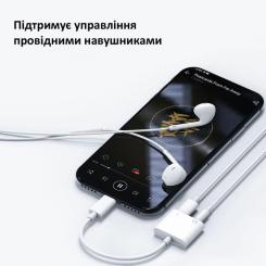 Переходник Orico Lightning to 3.5mm/Lightning 2LT-WH-BP Фото 5
