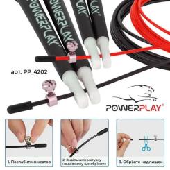 Скакалка PowerPlay 4202 швидкісна Червона Фото 6