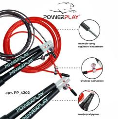 Скакалка PowerPlay 4202 швидкісна Червона Фото 7