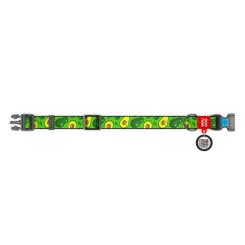 Ошейник для животных WAUDOG Nylon "Авокадо" пластиковий фастекс L Фото 1