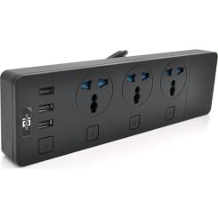 Сетевой фильтр питания Voltronic TВ-Т11, 3роз, 3*USB Black Фото