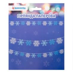 Гирлянда бумажная Novogod`ko Сніжинки 10 фігурок 3 м Фото 1