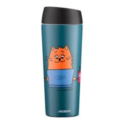 Термокружка Ardesto Coffee Тime Red Cat 450 мл Синя Фото