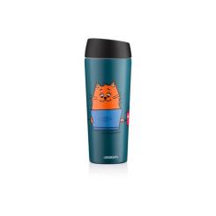 Термокружка Ardesto Coffee Тime Red Cat 450 мл Синя Фото 5