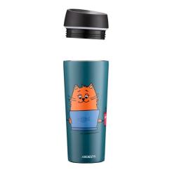 Термокружка Ardesto Coffee Тime Red Cat 450 мл Синя Фото 6