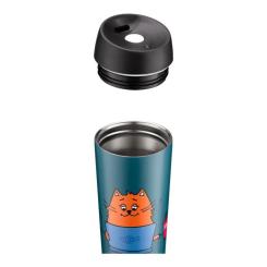 Термокружка Ardesto Coffee Тime Red Cat 450 мл Синя Фото 7