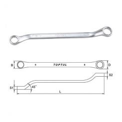 Ключ Toptul накидной (угол 45°) 7х8мм Фото 1
