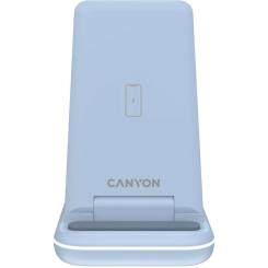 Зарядное устройство Canyon WS-304 Foldable 3in1 Wireless charger Blue Фото 1
