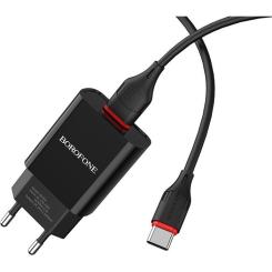 Зарядное устройство BOROFONE BA20A Sharp charger set(Type-C) Black Фото 1