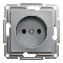 Розетка Schneider Electric ASFORA без заземлення сталь Фото