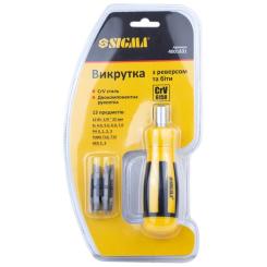 Набор отверток Sigma с реверсом c битами 12шт CrV Фото 5