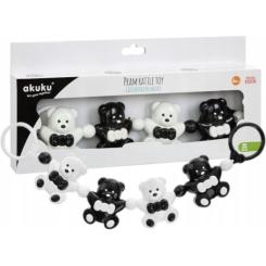 Игрушка на коляску Akuku брязкальце Мышка, черно-белый Фото 2