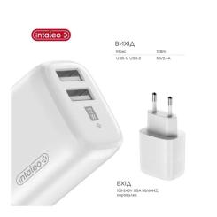 Зарядное устройство Intaleo 12W Fast Charge 2USB 2.4A white Фото 3