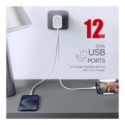 Зарядное устройство Intaleo 12W Fast Charge 2USB 2.4A white Фото 5