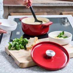 Кастрюля KitchenAid чавунна з кришкою 3,3 л Червона Фото 4