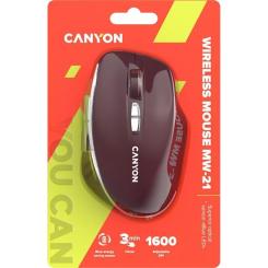 Мышка Canyon MW-21 Wireless Blue LED Burgundy Фото 5