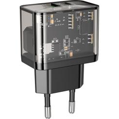 Зарядное устройство HOCO N34 Dazzling dual-port Black Фото