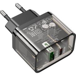 Зарядное устройство HOCO N34 Dazzling dual-port Black Фото 2