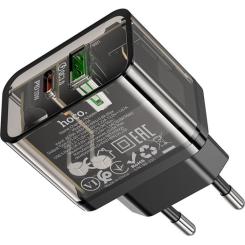 Зарядное устройство HOCO N34 Dazzling dual-port Black Фото 3