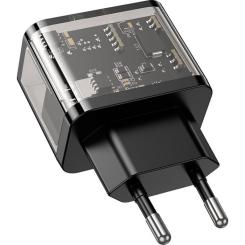 Зарядное устройство HOCO N34 Dazzling dual-port Black Фото 4