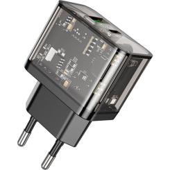 Зарядное устройство HOCO N34 Dazzling dual-port Black Фото 5