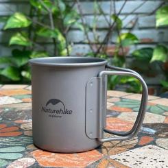 Чашка туристическая Naturehike NH20CJ005 титанова з ручкою 600 мл Фото 4