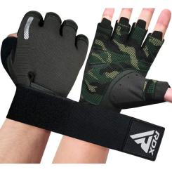 Перчатки для фитнеса RDX T2 Half Army Green S Фото 6