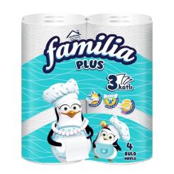 Бумажные полотенца Familia 90 отрывов 3 слоя 4 рулона Фото